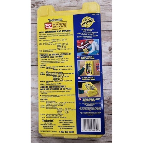 Toolsmith 18 Piece Screwdriver  Bit Driver Set Slotted & Phillips Wall Holder - Picture 5 of 8